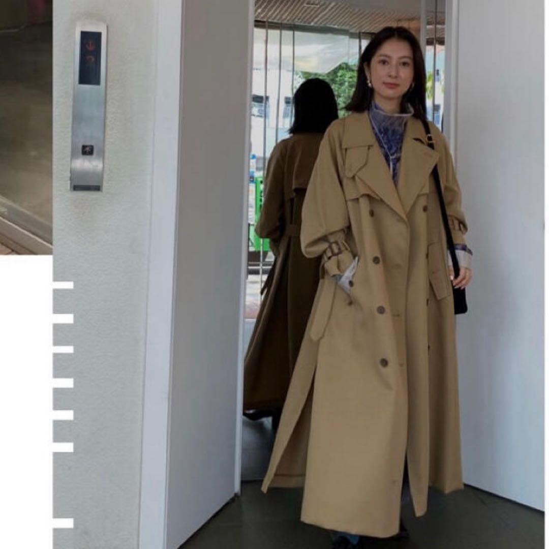 Ameri SUPERIOR FLARE TRENCH COAT ベージュ S
