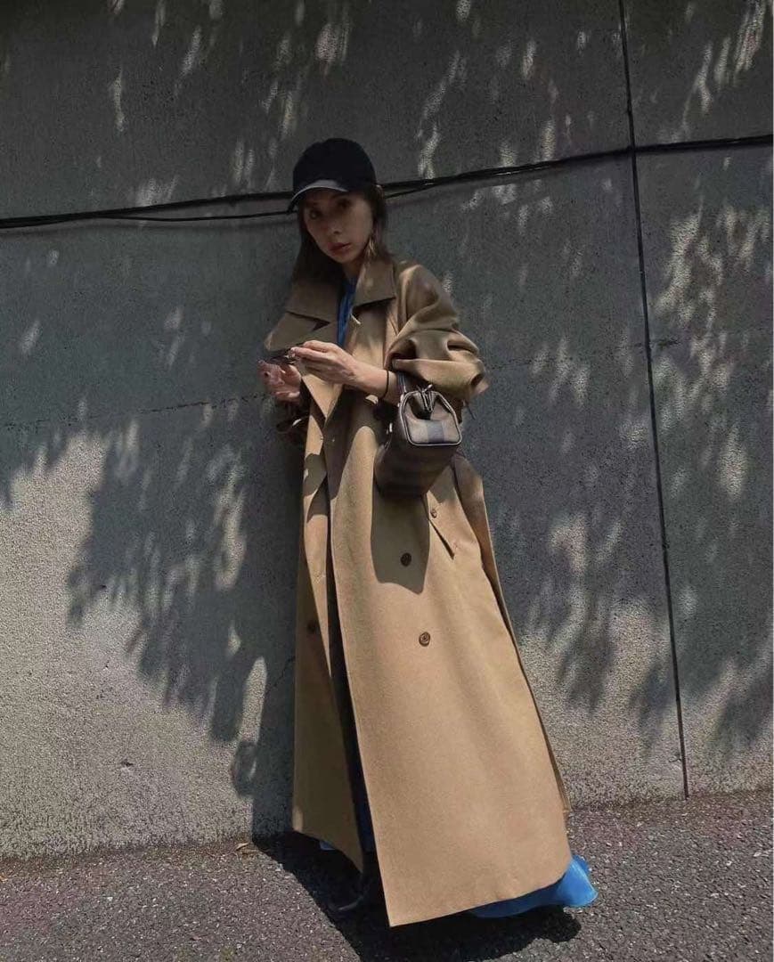 Ameri SUPERIOR FLARE TRENCH COAT ベージュ S