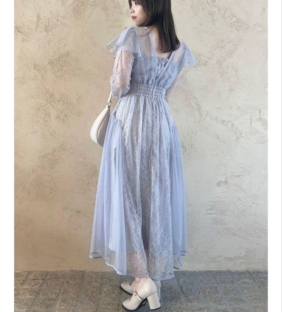 【美品】dazzlin MIXレースドレス Sサイズ