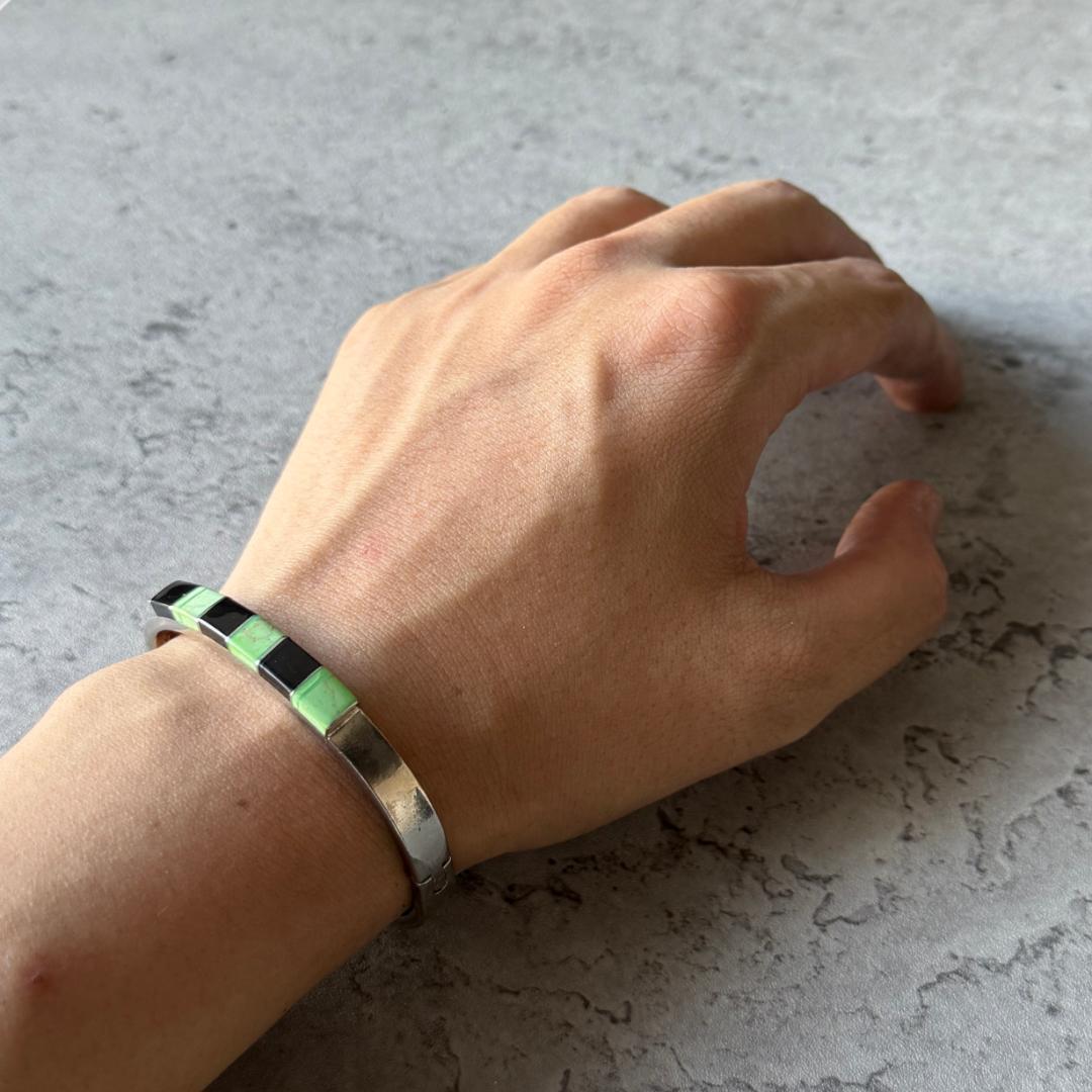 メキシコ製 ヴィンテージ オニキス ONYX バングル ブレスレット 925