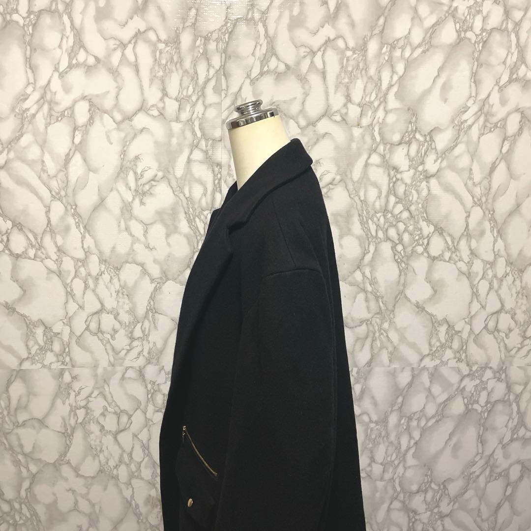 美品　CULLNI デザインチェスターコート　ロングコート　ジップ　日本製