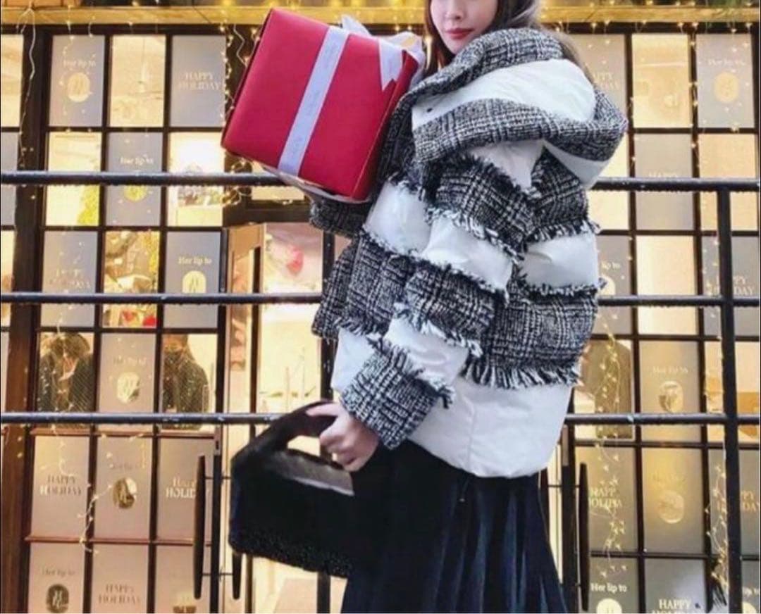 ジャケット・アウター herlipto Hooded Tweed Shell Down Jacket