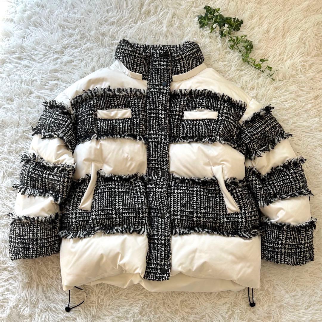 ジャケット・アウター herlipto Hooded Tweed Shell Down Jacket