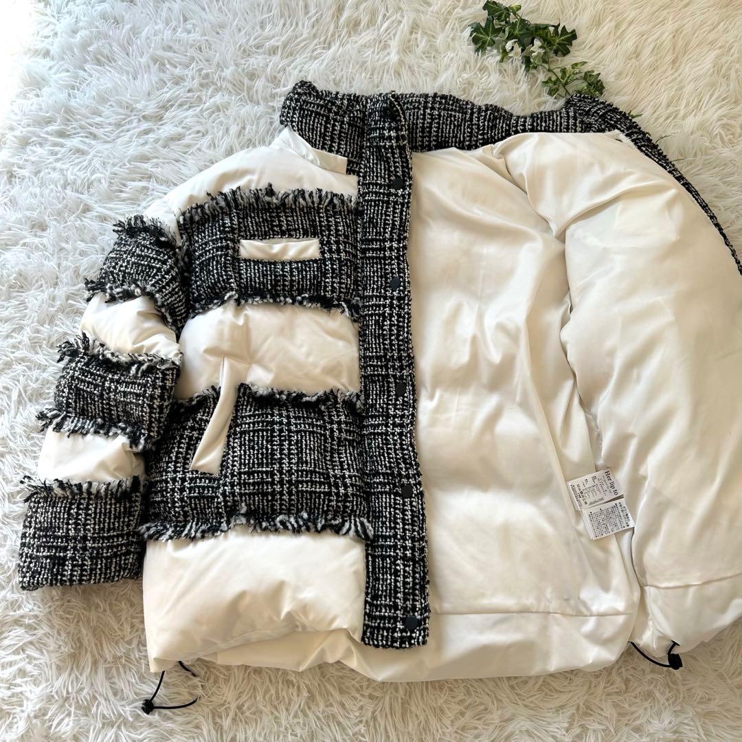 ジャケット・アウター herlipto Hooded Tweed Shell Down Jacket