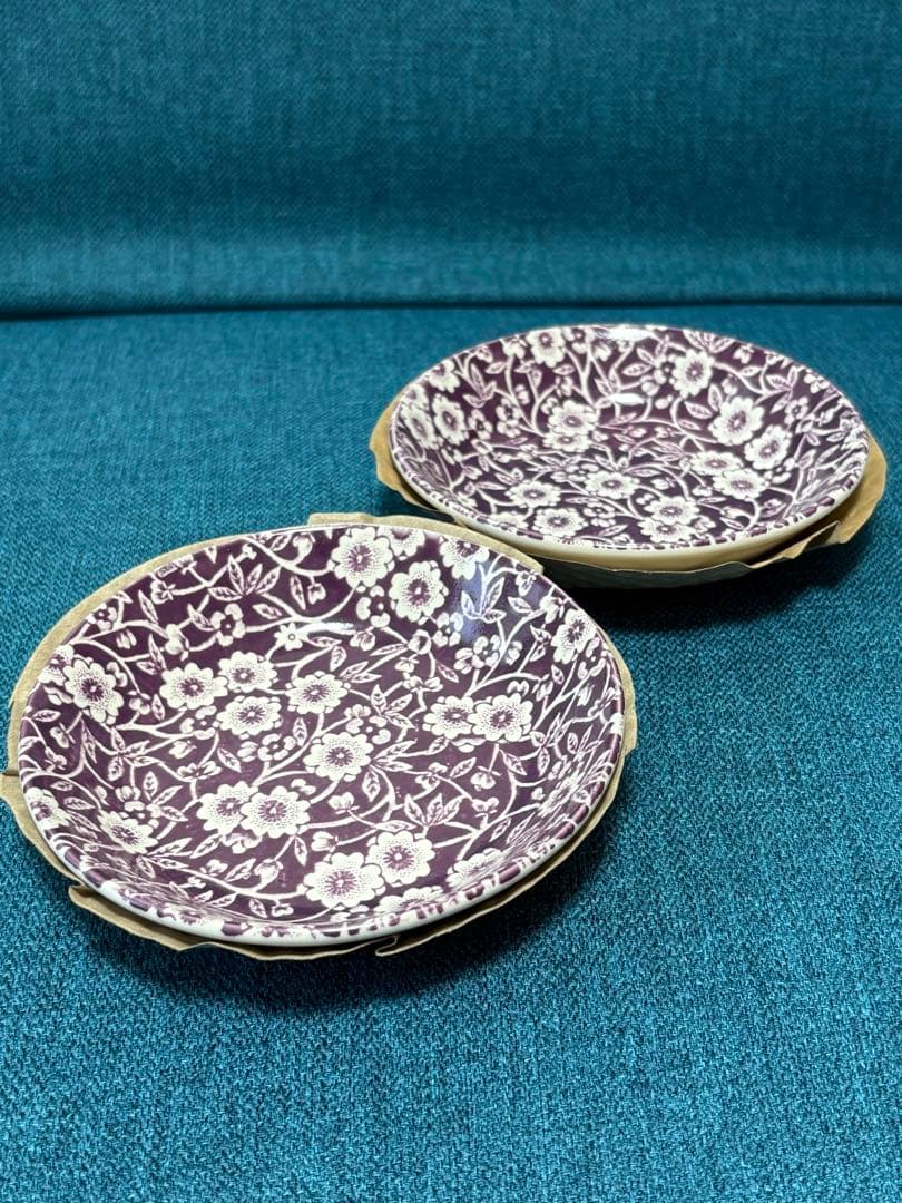 Burleigh バーレイ プラムキャリコ フルーツプレート 2枚 12cm