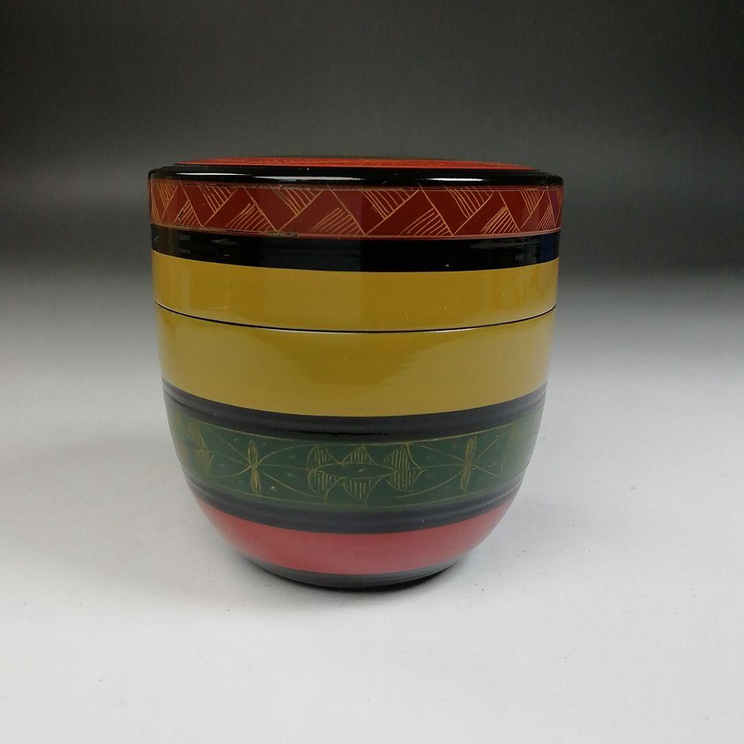 Ｗ１７６　棗　『唐物写　独楽棗』『中村湖彩 造』　共箱　茶道具