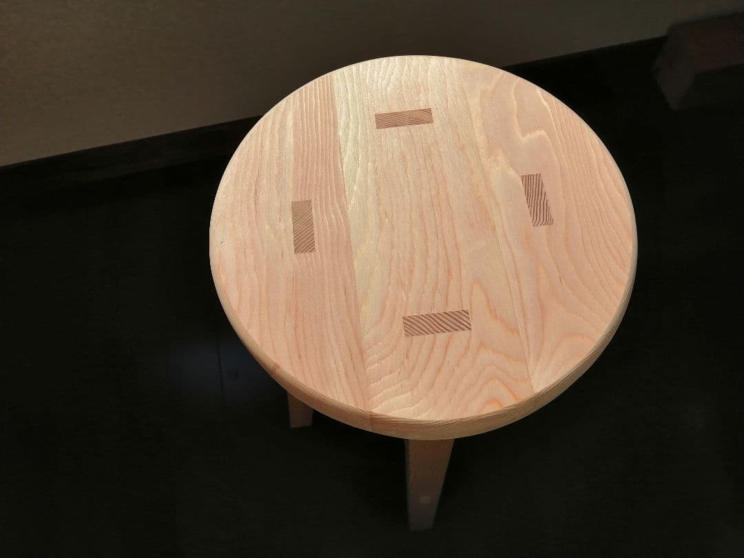 【ほぞ組】木製スツール　高さ75cm　丸椅子　stool