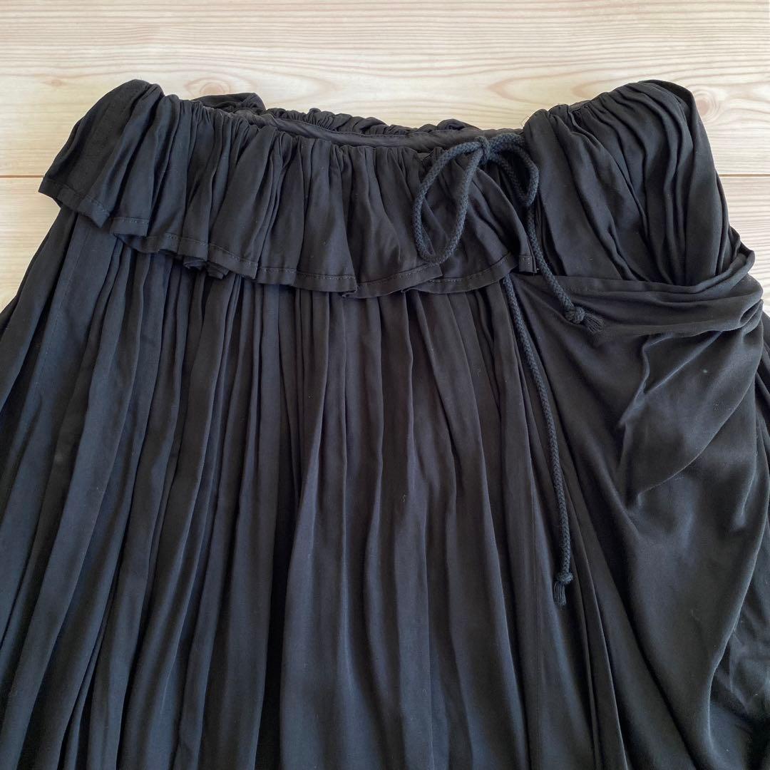 yohji yamamoto femme 2019AW ギャザースカート 黒