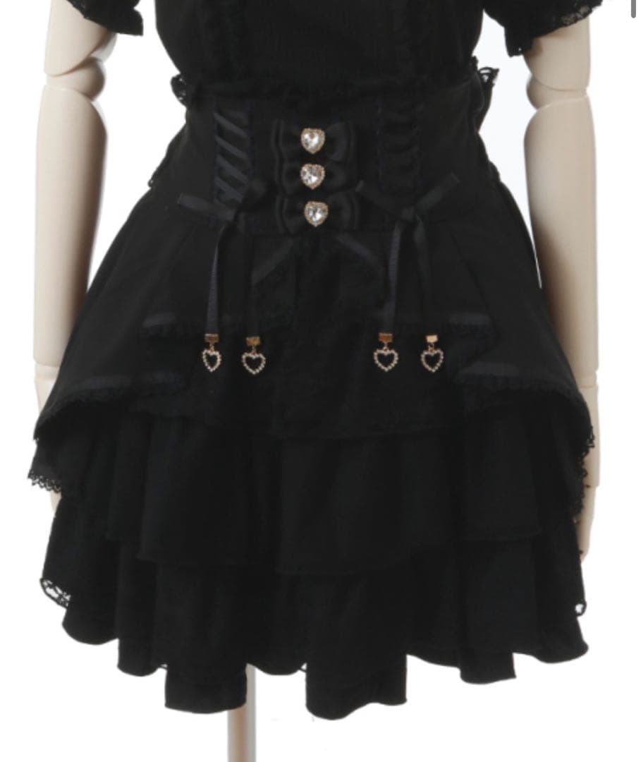 LIZLISA レーススラッシュスリーブブラウス フロントカシュクールスカート