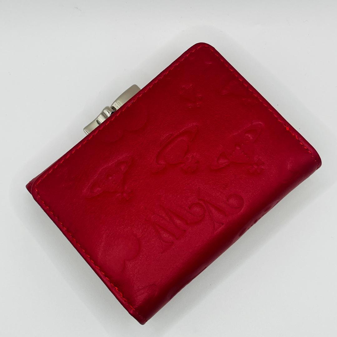 Vivienne Westwood 特価 折財布 レッド 赤 型押し がま口定番