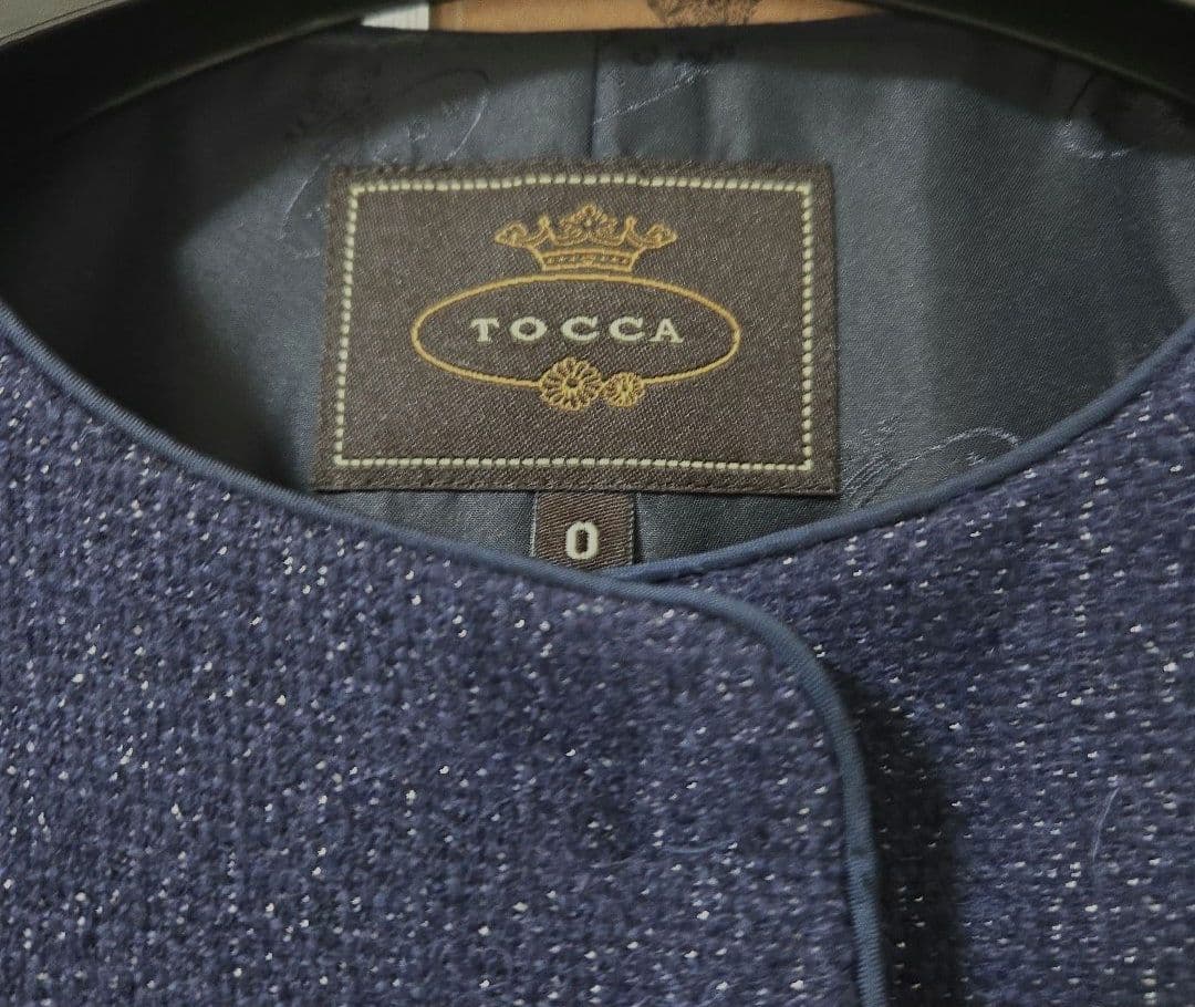 リ*ー様 TOCCA ロングコート　ネイビー リボン カシミヤ混　 サイズ0