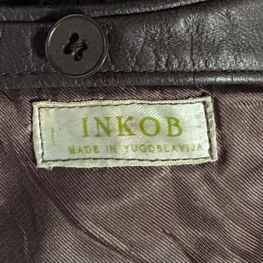 ビンテージ60s【ユーゴスラビア製INKOBダブルブレストレザーコート】焦茶