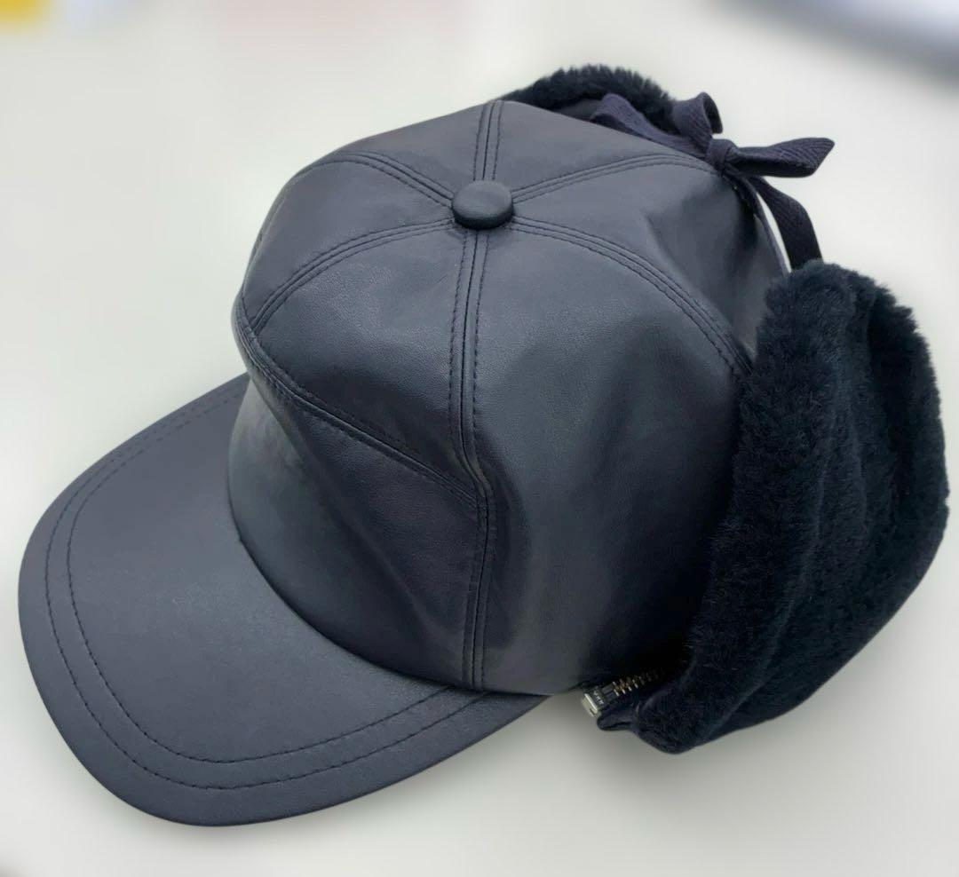 未使用品美品！kijima takayuki イヤーマフラー付きキャップネイビー