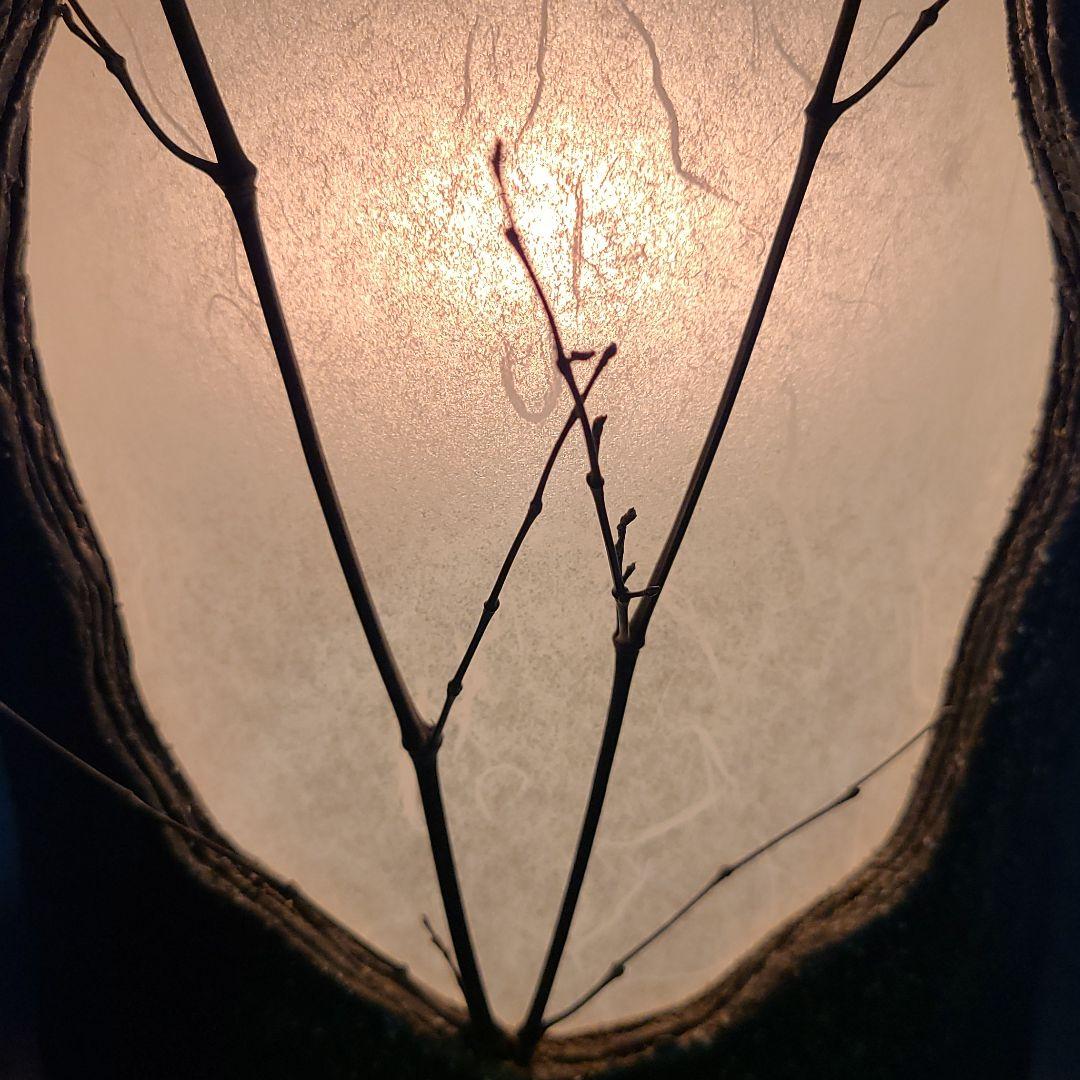 信楽焼 屋内灯 古窯 高さ４６cm（和紙風アクリル板付き）