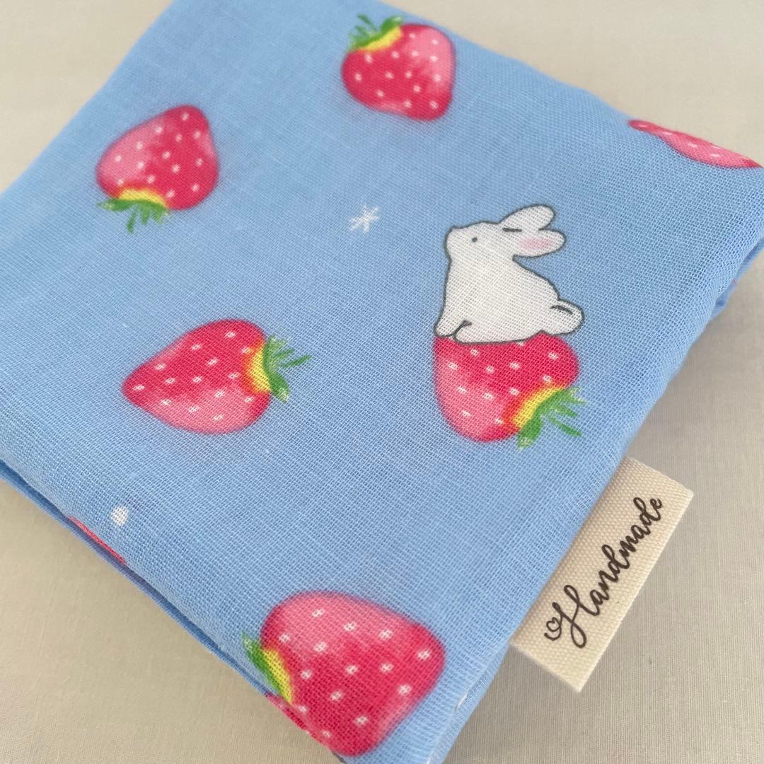 ガーゼハンカチ　うさぎ133 ハンドメイド　(ペットボトルカバー)