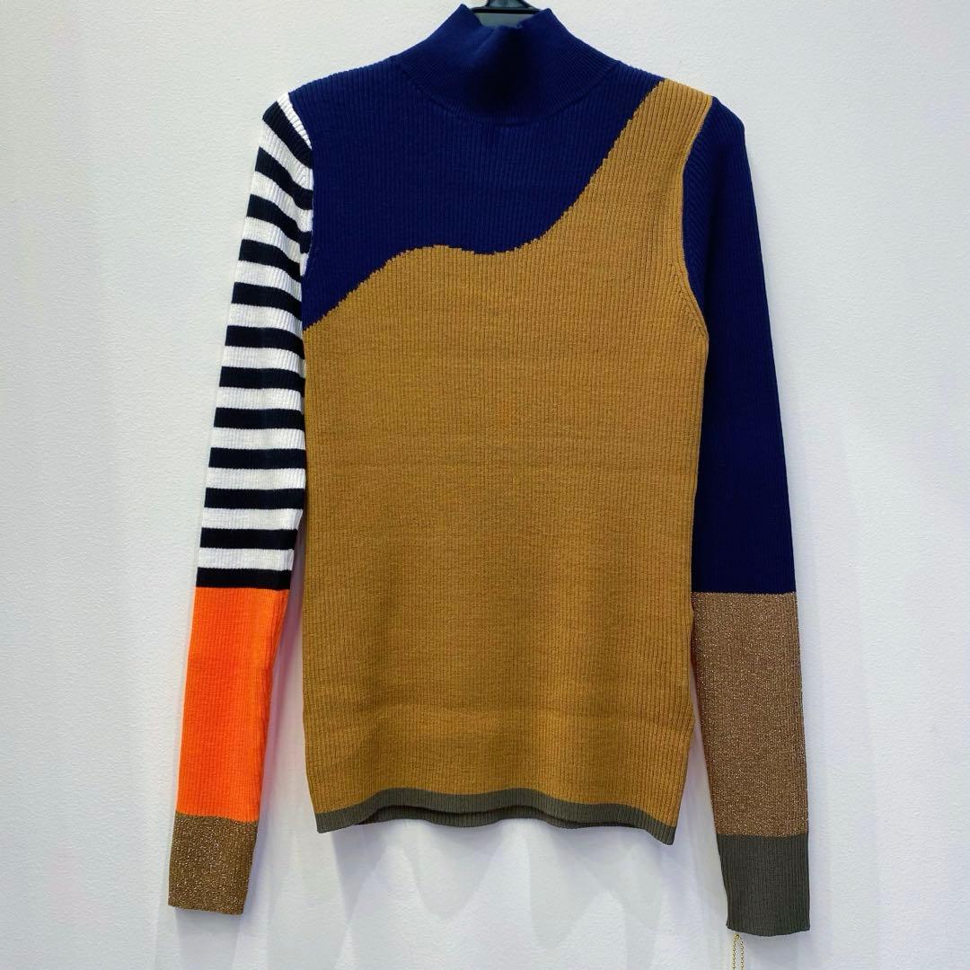 【新品・未使用】RISLEY バイカラー2wayリブニット