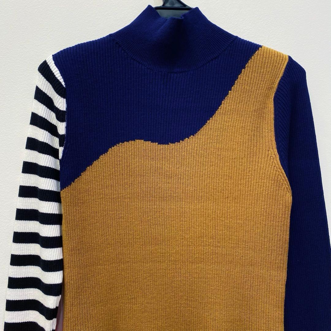 【新品・未使用】RISLEY バイカラー2wayリブニット