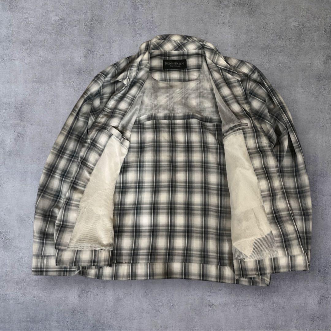 専用Yves Saint Laurent スウィングトップ チェック　白　グレー