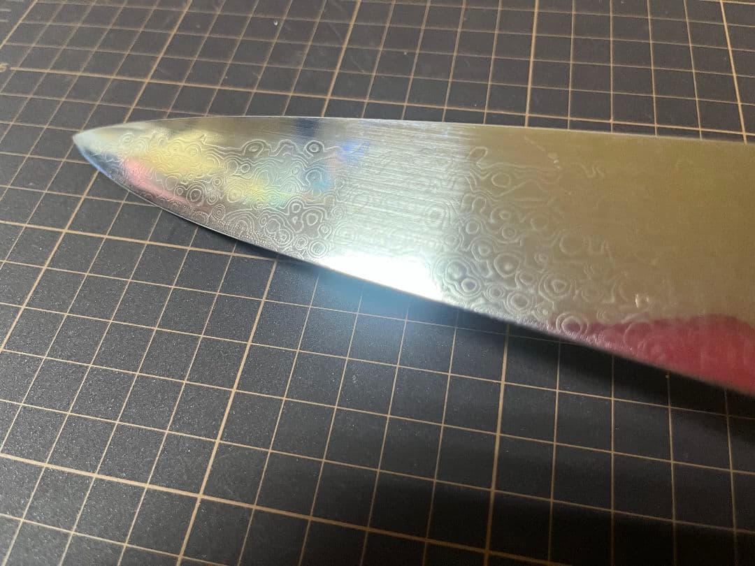 龍泉刃物 梵天雲龍 筋引 包丁 刃渡り27cm V 金10号 ニッケルダマスカス