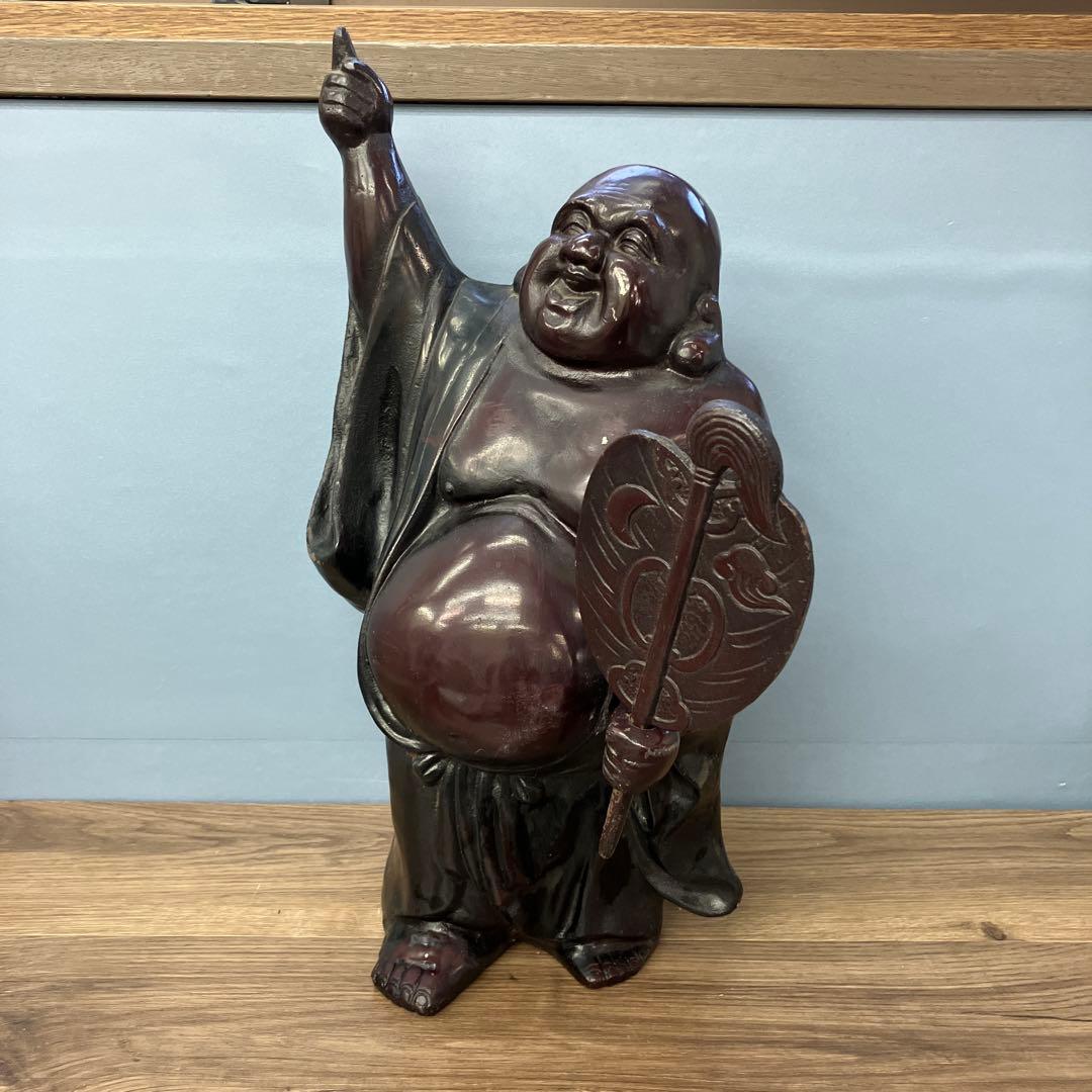 B-3 布袋様 置物 金属工芸 オブジェ 七福神 縁起物 開運 仏像 昭和レトロ