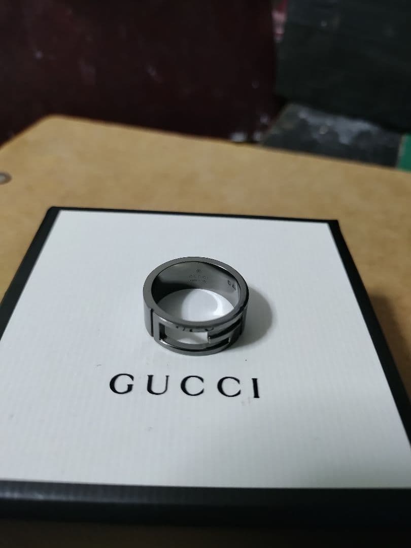 美品 GUCCI グッチ シルバー925 Gリング16号 高級感あり イタリア製