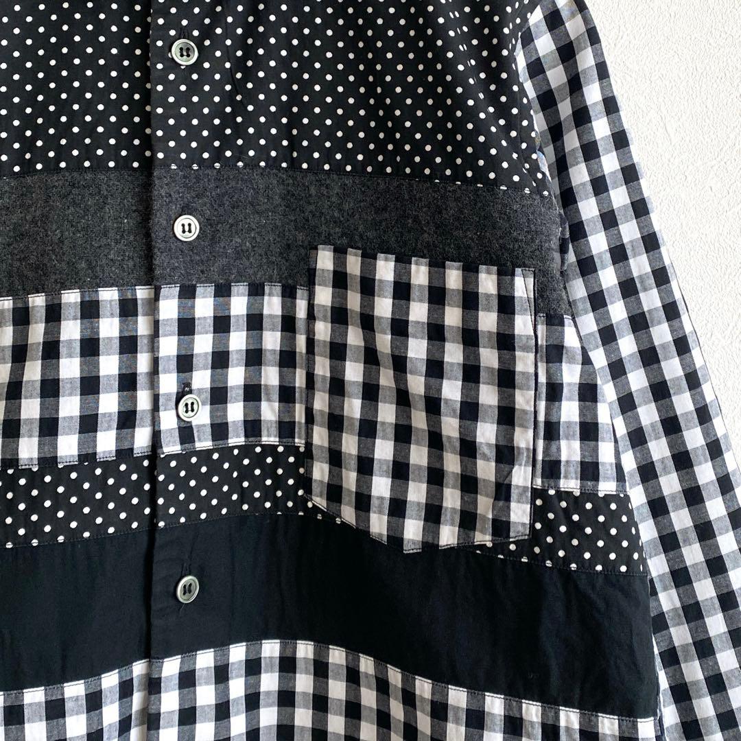 BLACK COMME des GARÇONS 長袖シャツ パッチワーク 切替