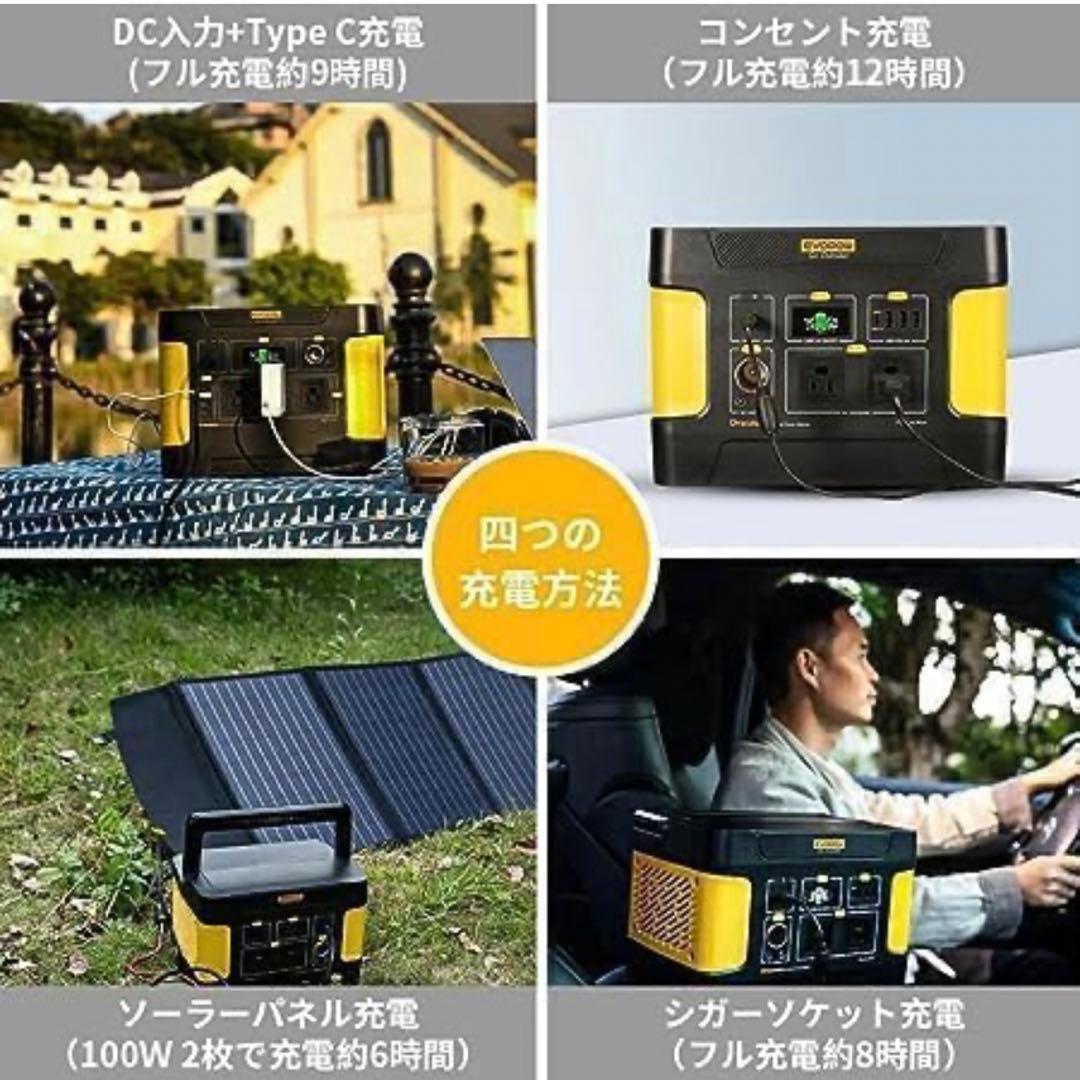 Evopowポータブル電源 リン酸鉄1024Wh AC1000Wサージ2000W