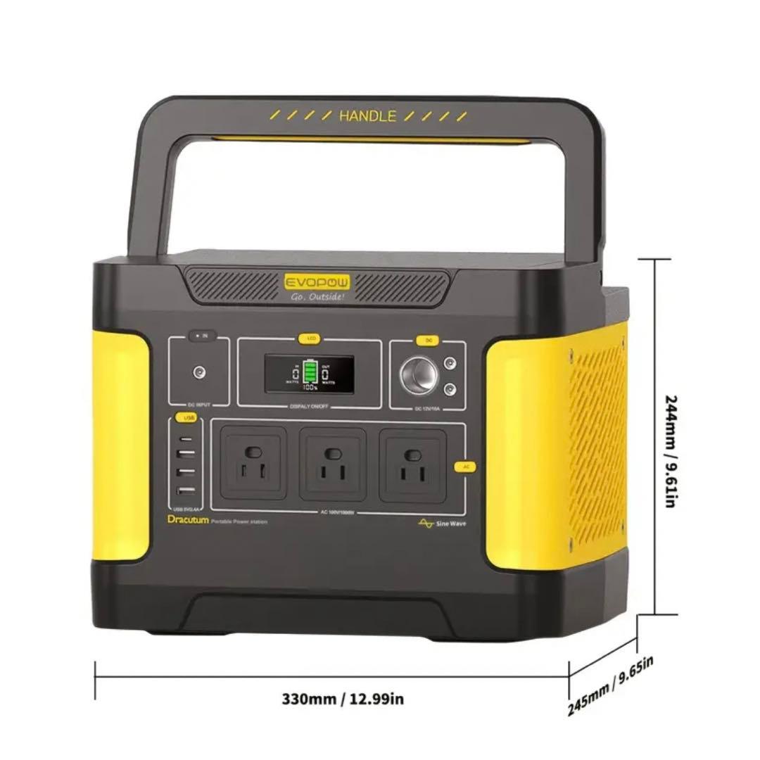 Evopowポータブル電源 リン酸鉄1024Wh AC1000Wサージ2000W