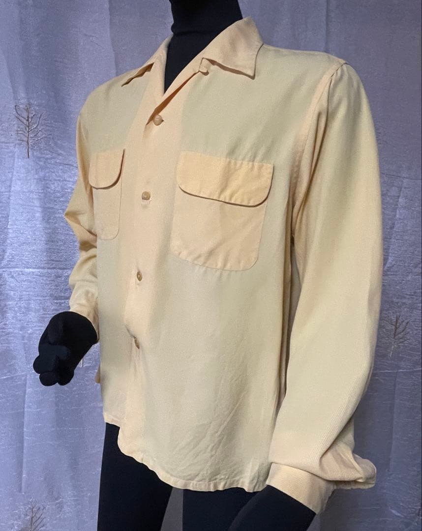 50's Towncraft Pennys レーヨンシャツ レモンイエロー