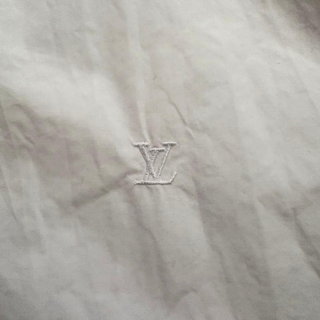 LOUIS VUITTON 長袖シャツ 38 ホワイト ロゴ刺繍