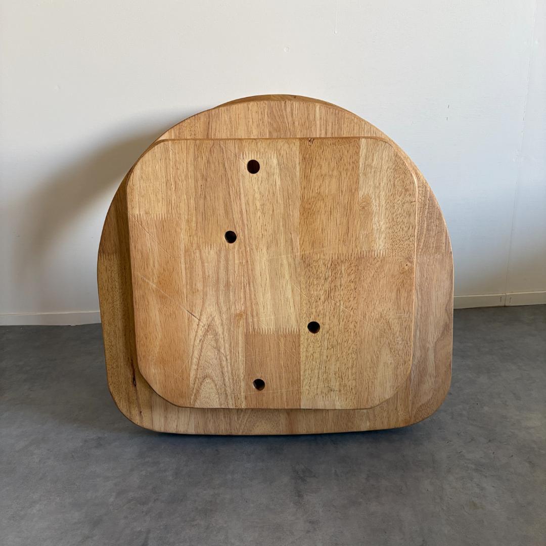 日本製 無垢材 回転座椅子【Ａ】