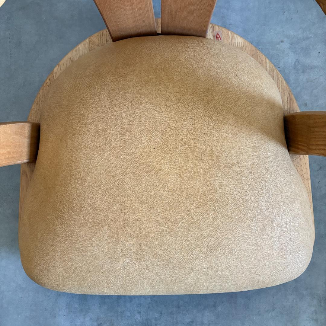 日本製 無垢材 回転座椅子【Ａ】