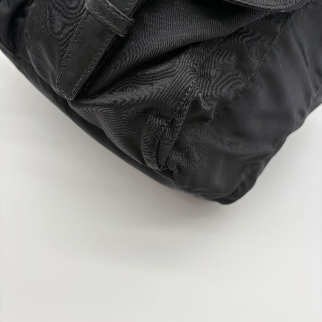 美品　PRADA プラダ リュック バックパック 三角ロゴ 巾着 ナイロン 黒
