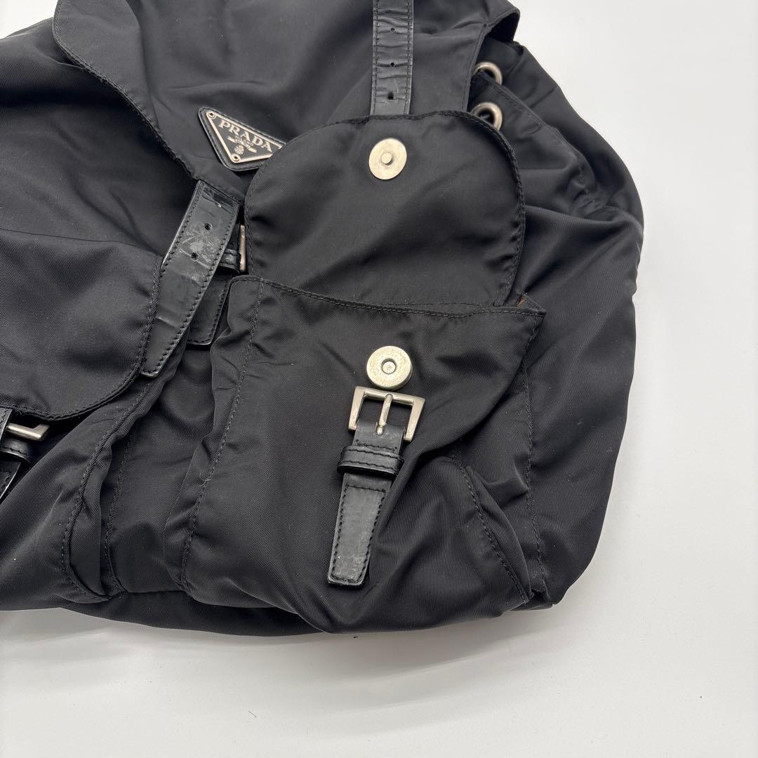 美品　PRADA プラダ リュック バックパック 三角ロゴ 巾着 ナイロン 黒