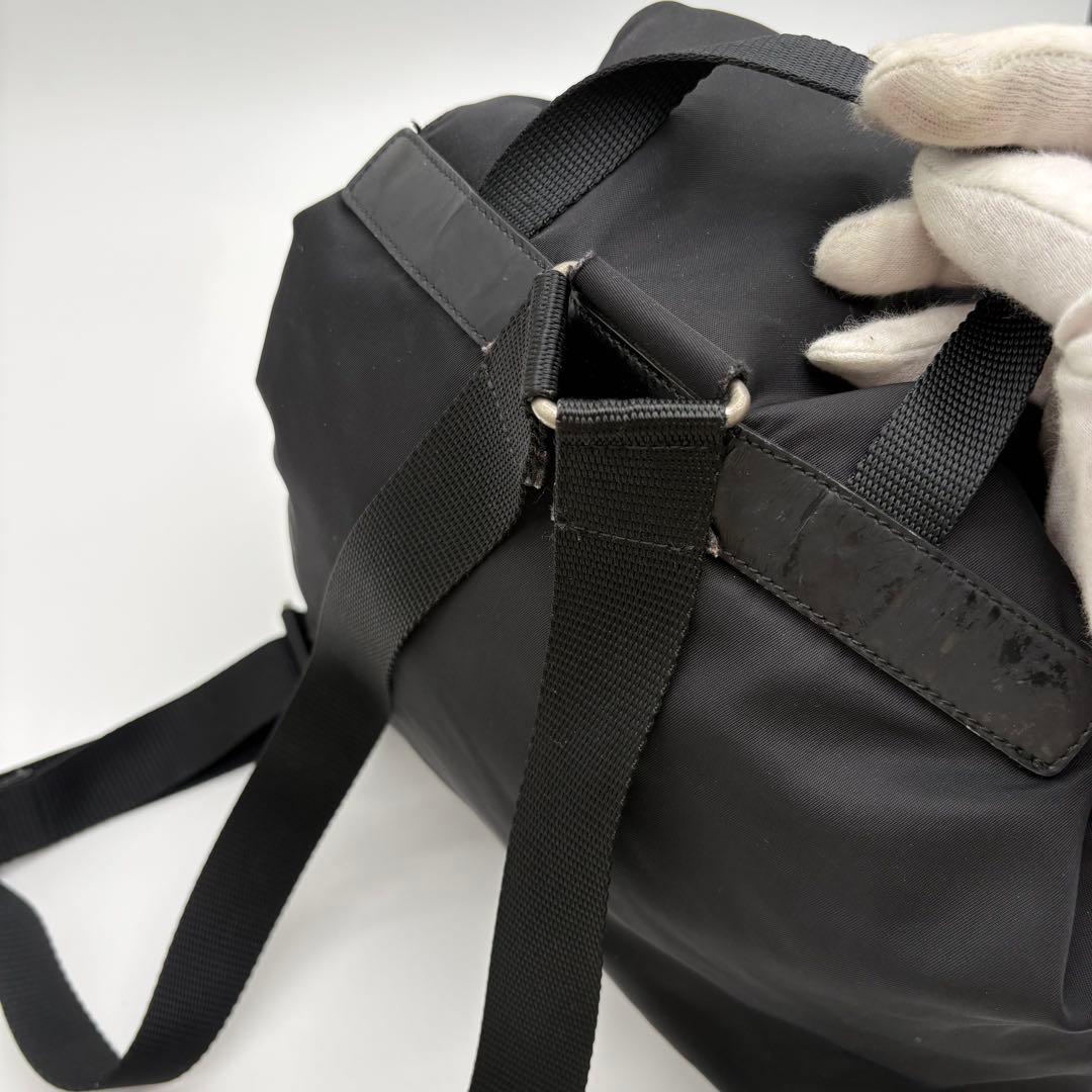 美品　PRADA プラダ リュック バックパック 三角ロゴ 巾着 ナイロン 黒