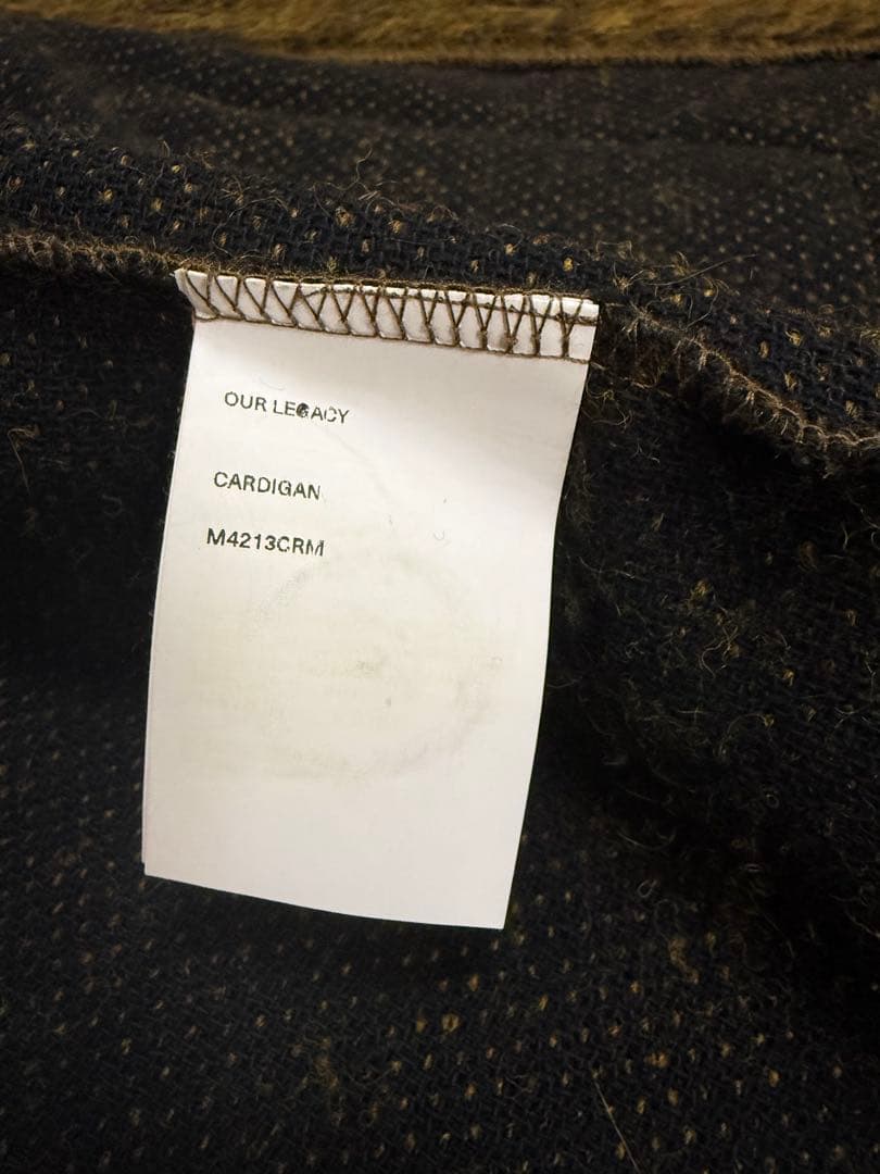 トップス OUR LEGACY CARDIGAN Olive Melange Mohair