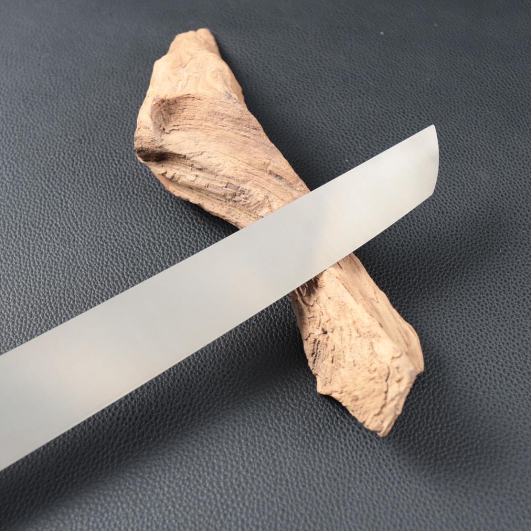 10952左利き用 先丸包丁 尺一 刺身包丁 刃は究極の切れ味 黒檀黒水牛八角柄