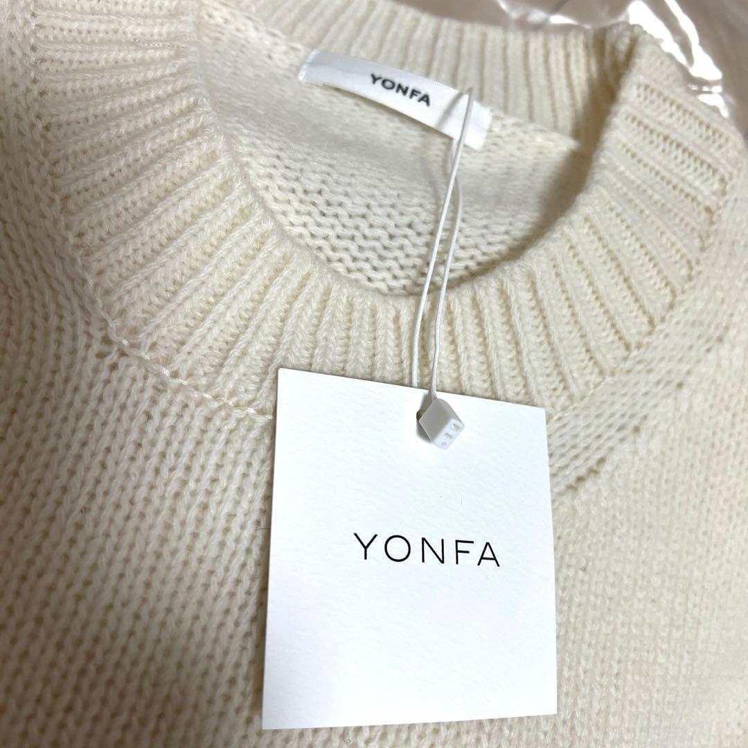 新品　YONFAヨンファ　ラムウールクルーネックプルオーバー　ニット アイボリー