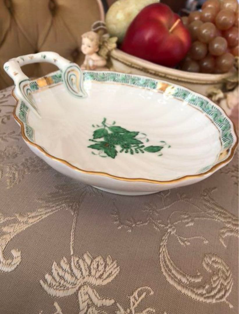 HEREND アボニーグリーン　アイスシェルディッシュ希少品