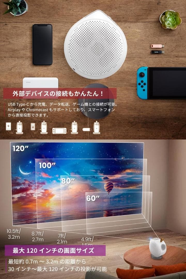 [美品] BenQ GV50 モバイルプロジェクター