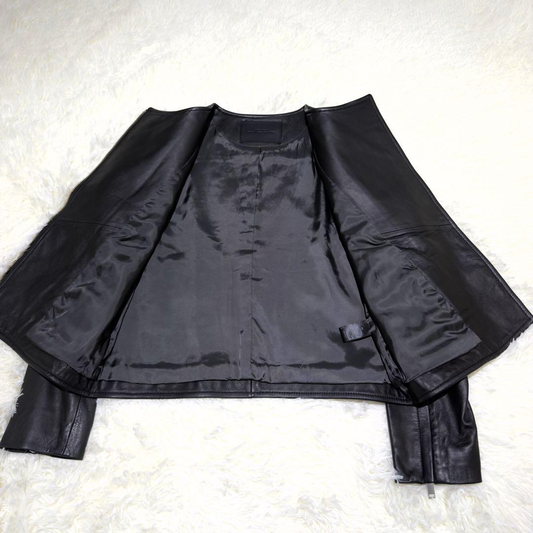 ほぼ新品✨ユナイテッドアローズ ダブルライダース ノーカラー ラムレザー L