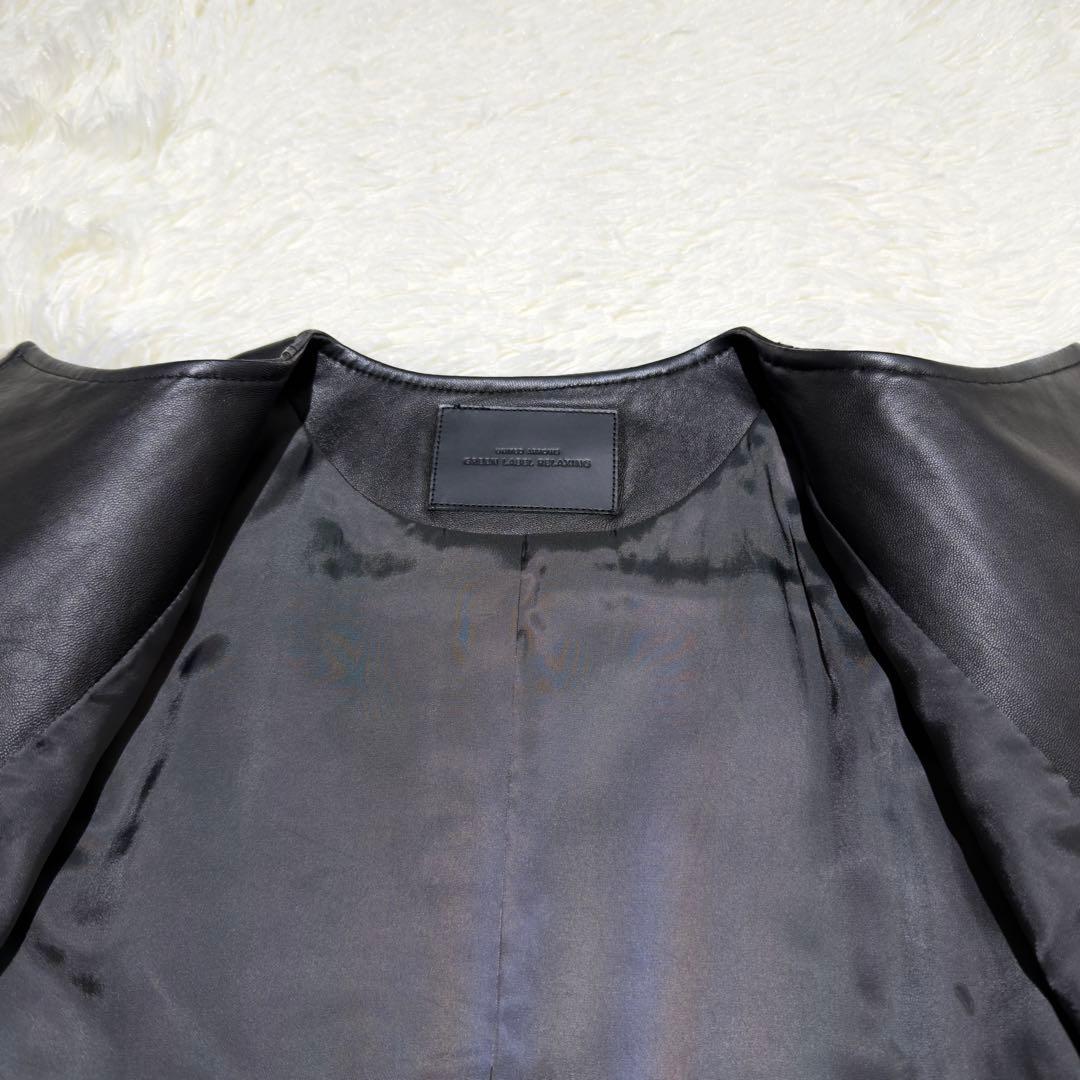 ほぼ新品✨ユナイテッドアローズ ダブルライダース ノーカラー ラムレザー L
