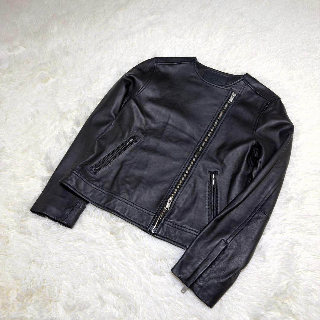 ほぼ新品✨ユナイテッドアローズ ダブルライダース ノーカラー ラムレザー L