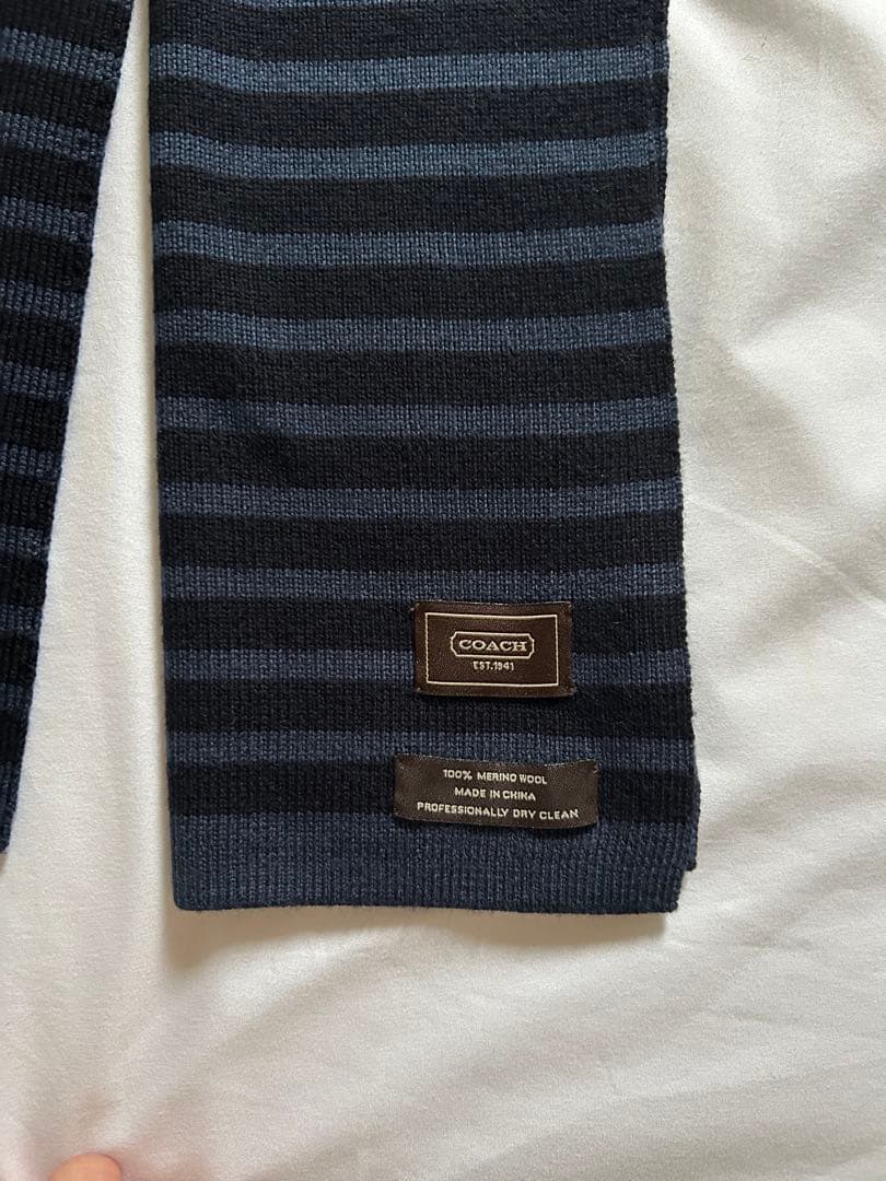 専用　美品　coach ボーダー　マフラー　y2k