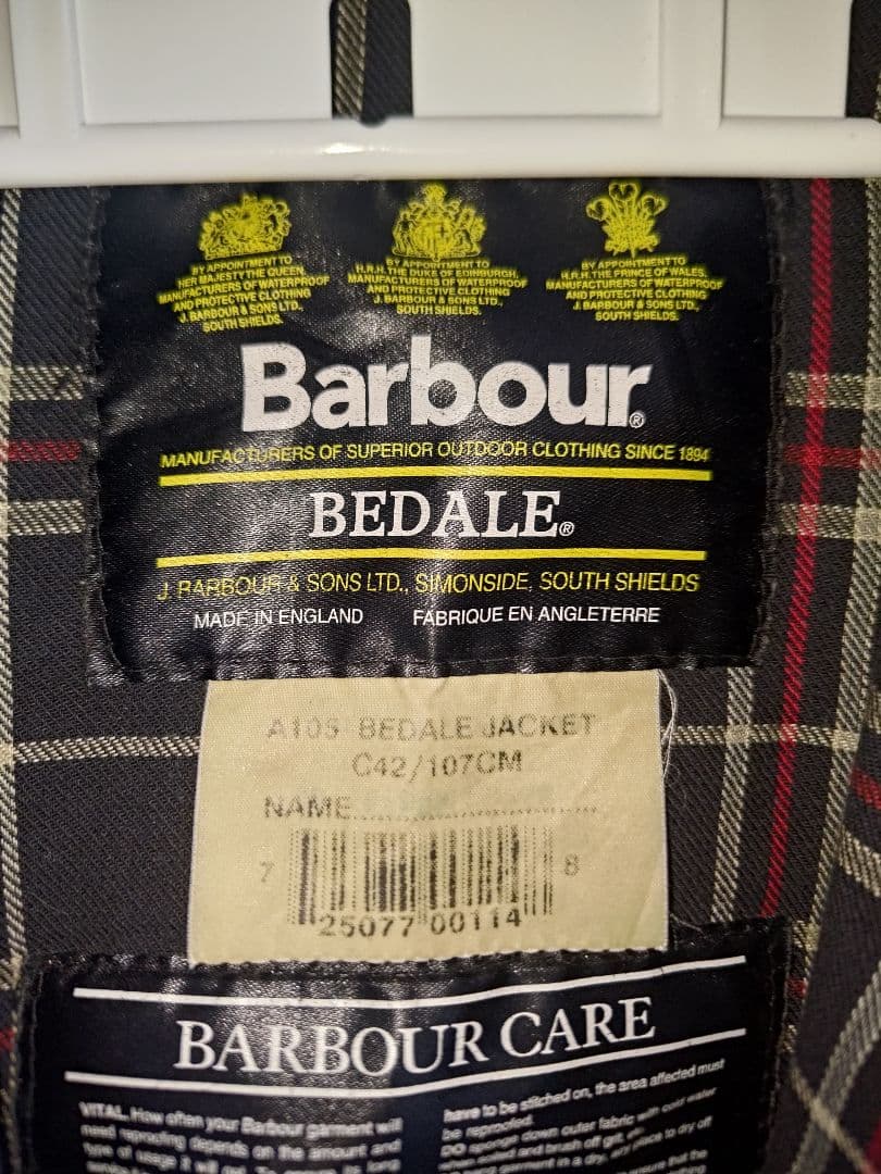 リプルーフ済 Barbour BEDALE 90sオイルドジャケット オイル缶付