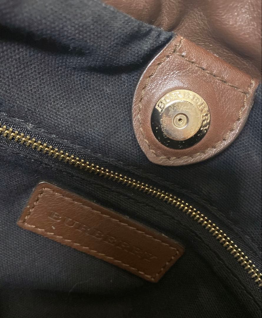 バーバリー ハンドバッグ 巾着　チェック柄