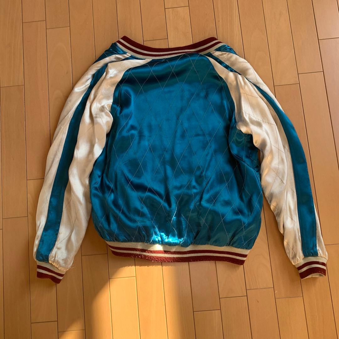 赤/シルバー スカジャン リバーシブルJapan刺繍