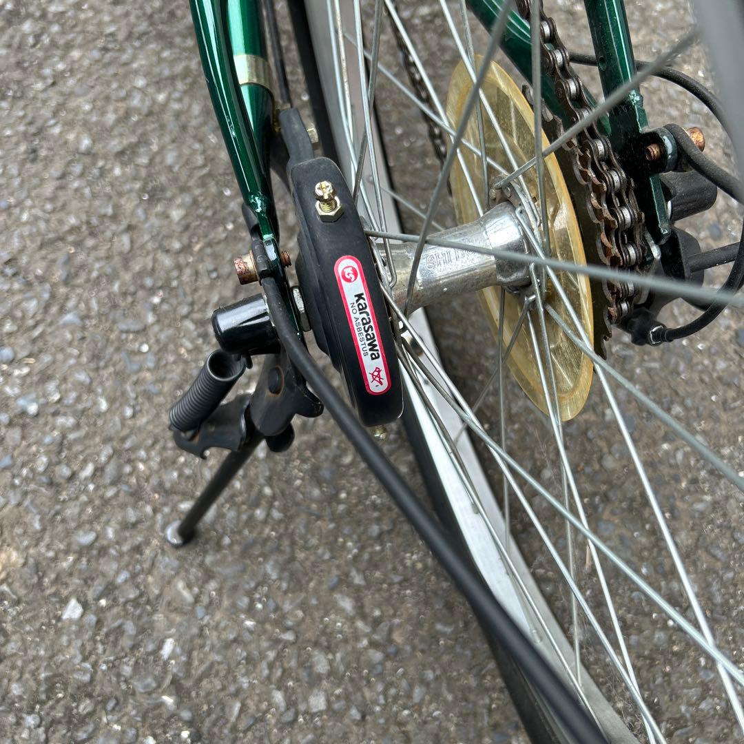 SHIMANO 6段変速 グリーン折りたたみ自転車 20インチ 練馬区 美品