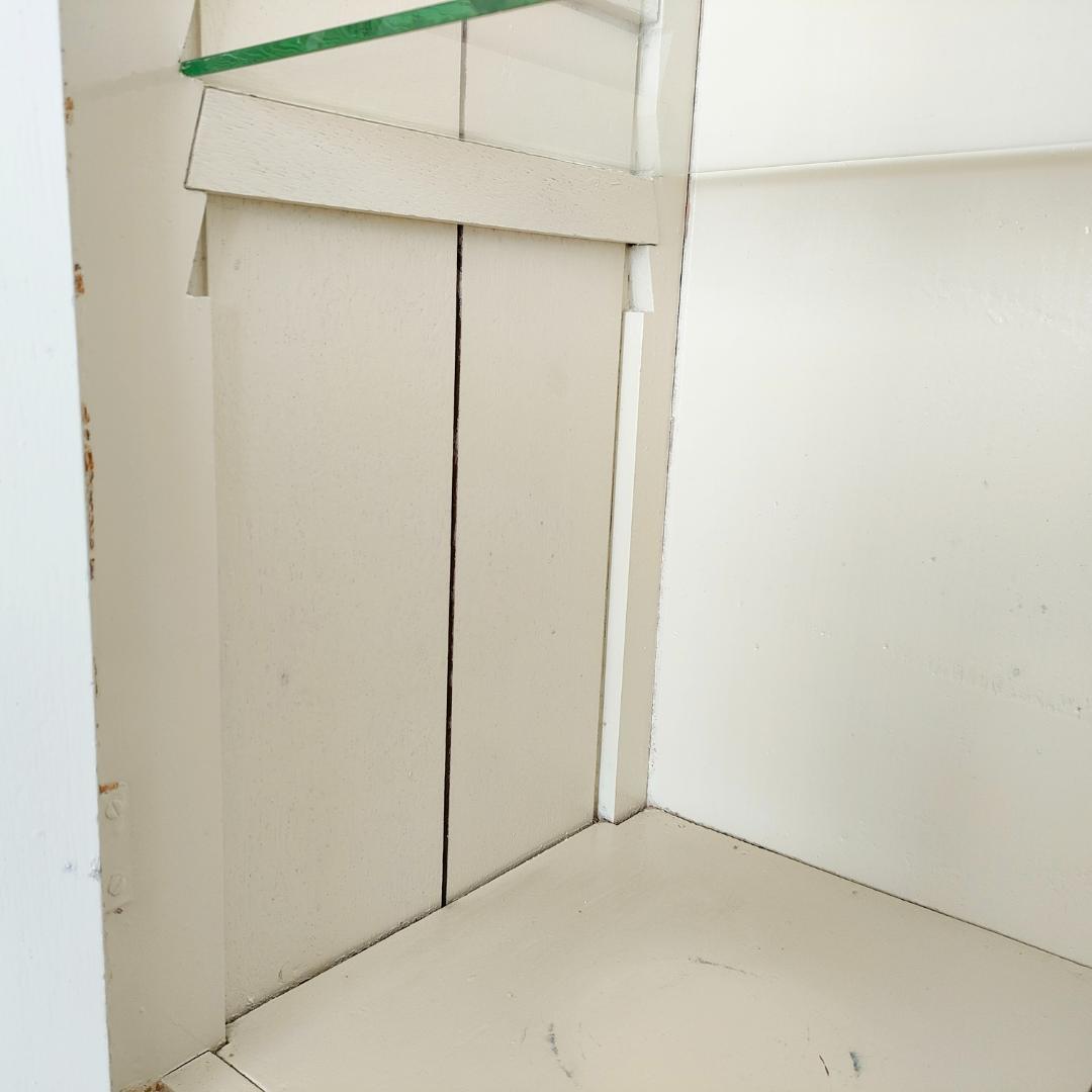 ケビント ガラス戸棚 古家具 レトロ 【送料込み】