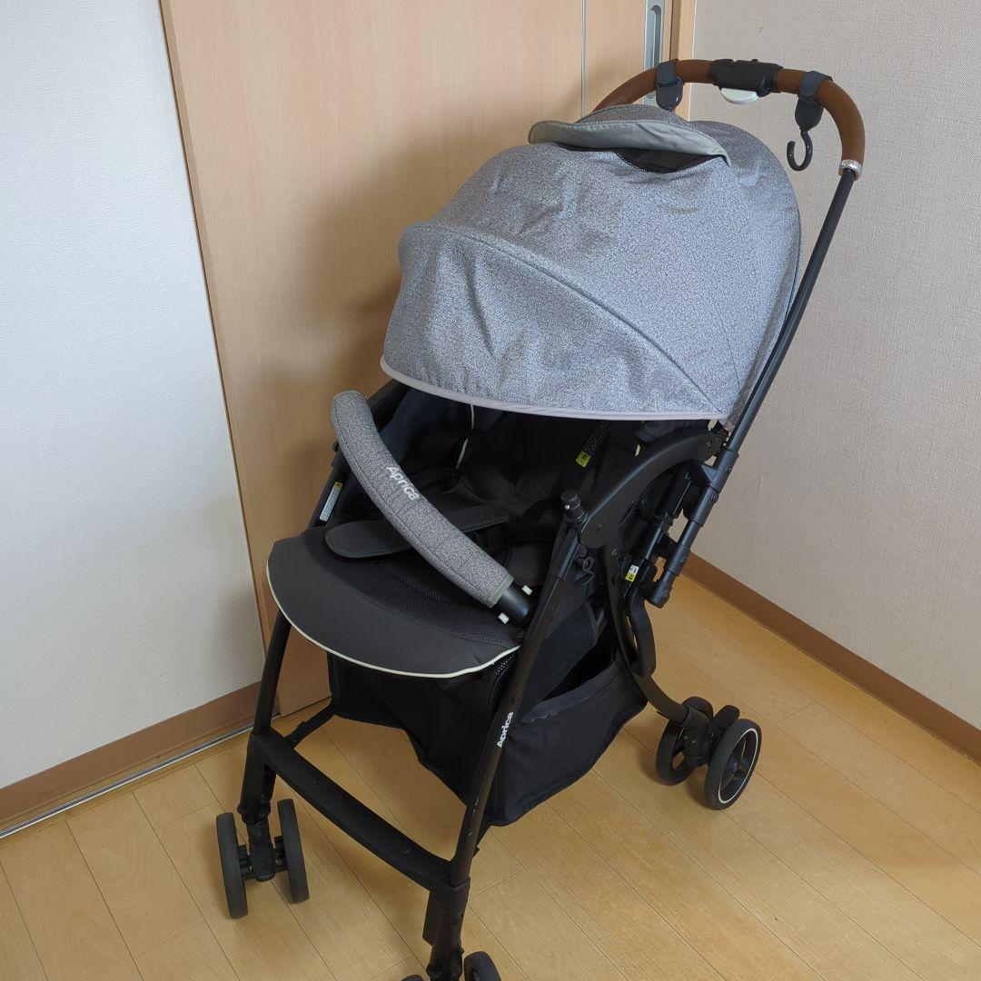 【美品】Aprica ベビーカー グレー ラクーナクッション